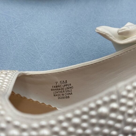 🆕 GIANNI BINI 🧿 NWOB Coray Pearl Embellished Satin Bow Slingback, Sz 7.5 - Picture 16 of 16